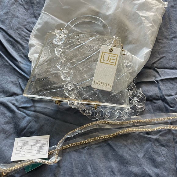 Clear Acrylic Crushed Ice Snap Handbag (brand new) - Picture 3 of 4